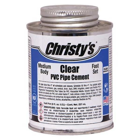 Pipe Cement,Clear,8 Oz.