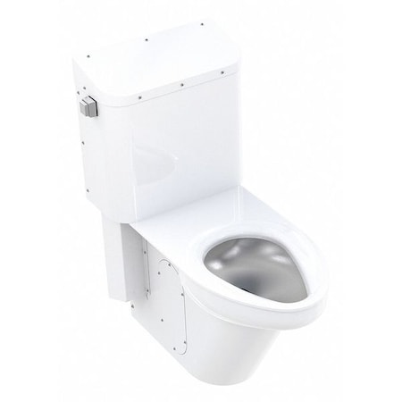 Ligature Resistant Toilet, 1.28 To 1.6 Gpf, Siphon Jet, Floor Mount, Elongated, White