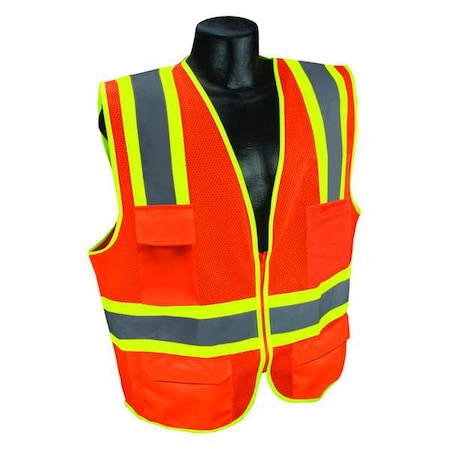 High Visibility Vest,Orange/Red,XL