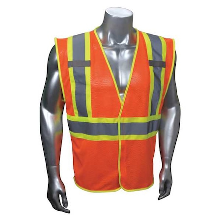 High Visibility Vest,Orange/Red,4XL/5XL