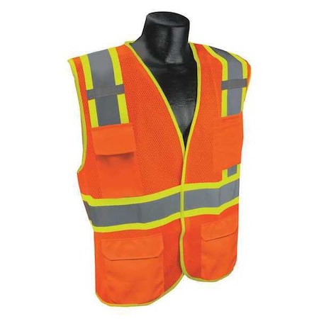 High Visibility Vest,Orange/Red,L/XL