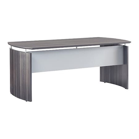 Curved Desk, 36 D, 72 W, 29-1/2 H, Gray Steel Laminate