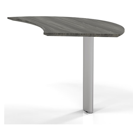 Curved Desk, 28 D, 47 W, 29-1/2 H, Gray Steel Laminate
