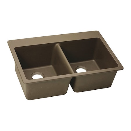 Sink, Drop-In Mount, Pre-scored For Up To 5 Hole, Mocha Finish