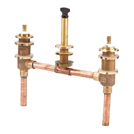 Tub Rough-In Valve, Roman, 1/2, 3-Hole