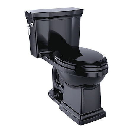 Toilet, 1.0 Gpf, Tornado Flush, Floor Mount, Elongated, Ebony