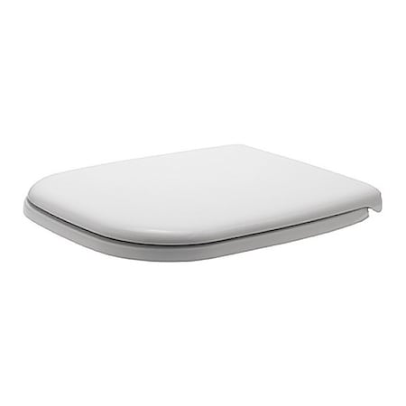 Toilet Seat,Elongated,SS,White, With Cover, D-Shaped/Elongated, White