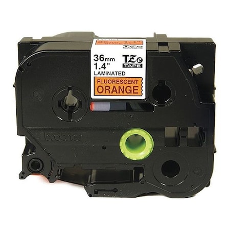 Label Tape Cartridge, Black On Fluorescent Orange, Labels/Roll: Continuous