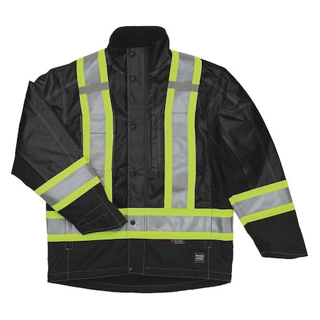 Hi-Vis Parka,Black,2XL Size