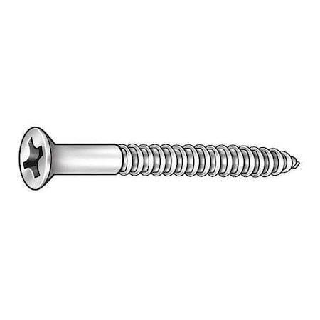 Wood Screw, #8, 1-1/2 In, Zinc Yellow Steel Flat Head Phillips Drive, 4000 PK