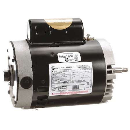 Pool Pump Motor, Permanent Split Capacitor, 1/2, 3/50 HP, 56J Frame, 3,450/1,725 Nameplate RPM