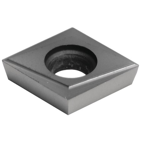 Diamond Turning Insert, Diamond, 3/8 In, CPGT, 80  Degrees, 1/64 In, Carbide