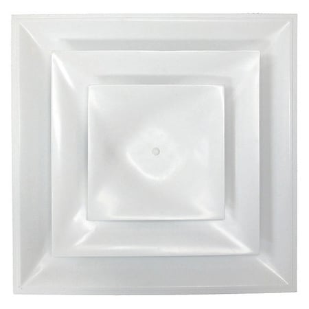 12 In Square Step-Down Ceiling Diffuser, White