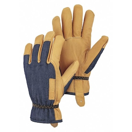 Glove,Leather,Goatskin,Denim/Tan,XL