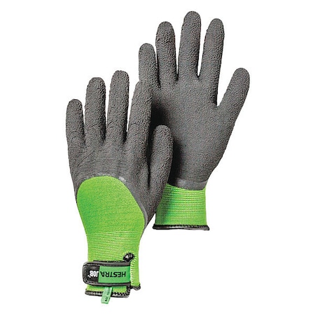 Foam Latex Coated Gloves, 3/4 Dip Coverage, Black/Green, XL, PR