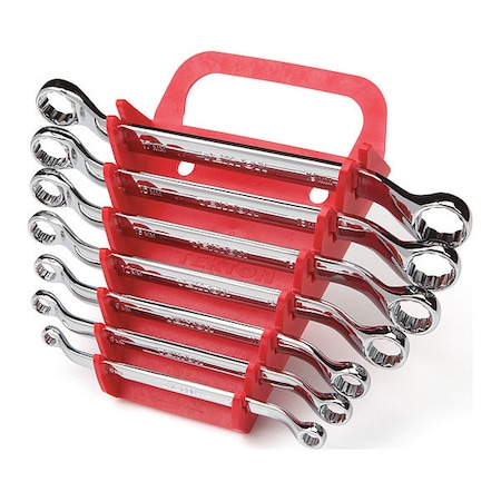 45-Degree Offset Box End Wrench Set With Holder, 7-Piece (6-19 Mm)