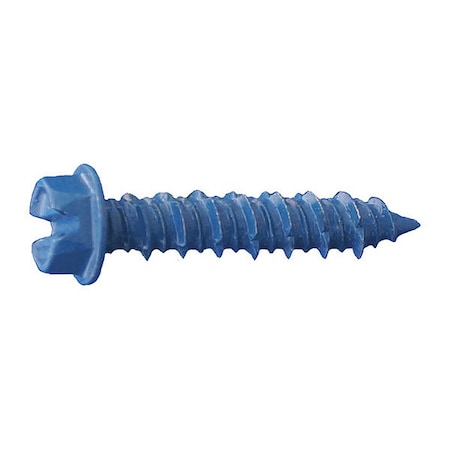 Dagger-Con Concrete Screw, 3/16 Dia., Hex, 4 In L, DAGGER-GUARD BLUE, 1000 PK