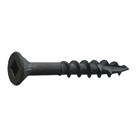 Wood Screw, #8, 2-1/4 In, Black Oxide Low Carbon Steel Flat Head Square Drive, 3000 PK