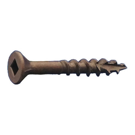 Wood Screw, #8, 2-1/2 In, Oil Rubbed Low Carbon Steel Flat Head Square Drive, 2500 PK