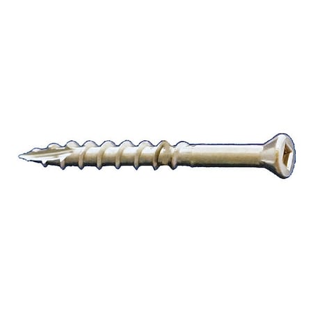Deck Screw, #7 X 2-1/4 In, 18-8 Stainless Steel, Trim Head, Square Drive, 3000 PK