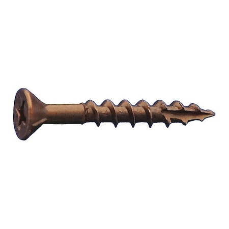 Wood Screw, #8, 3/4 In, Oil Rubbed Low Carbon Steel Flat Head Phillips Drive, 10000 PK