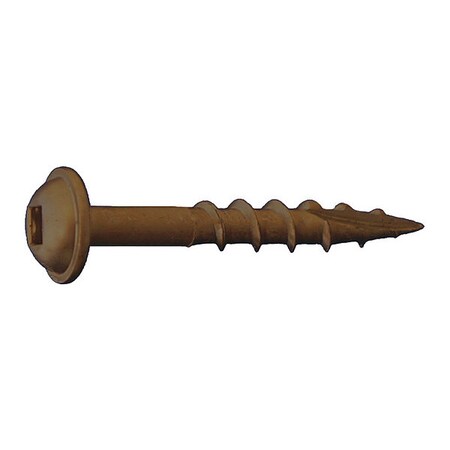 Wood Screw, #8, 1-1/4 In, Oil Rubbed Low Carbon Steel Round Head Square Drive, 6000 PK