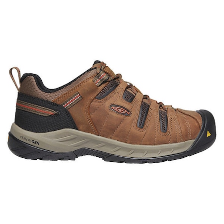 Size 12 Men's Hiker Shoe Steel Work Shoe, Shitake/Rust