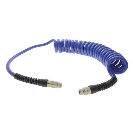 Coiled Air Hose, 3/8 ID X 12 Ft., Hose Configuration: Coupled Assembly