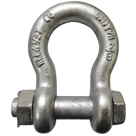 Anchor Shackle, Bolt Type, 1/2 Body Size, Pin Dia.: 5/8 In