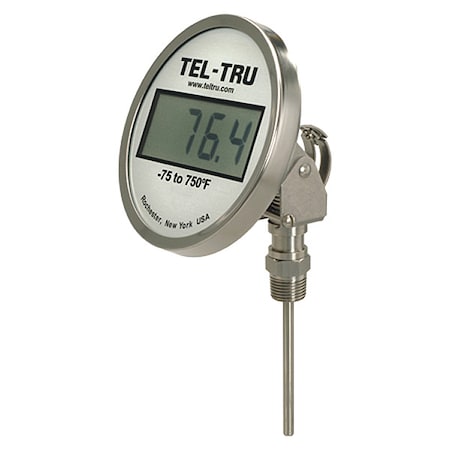 Digital Dial Thermometer,9 Stem L,SS