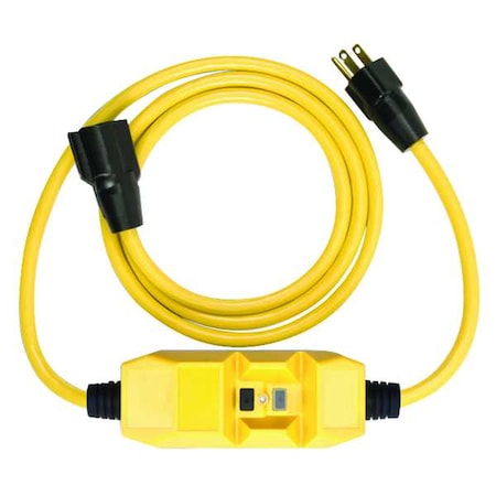 Line Cord GFCI,6.0 Ft. Cord L,Yellow