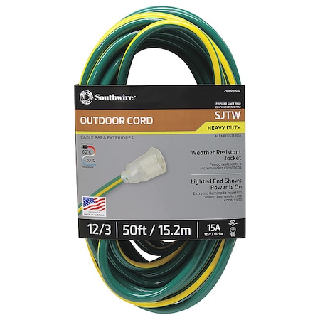 Extension Cord,12 AWG,125VAC,50 Ft. L