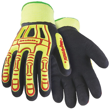 Hi-Vis Cold Protection Gloves, Fleece Lining, XL