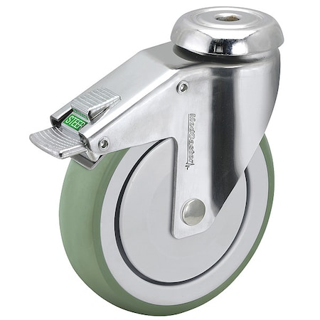 5 X 1-1/4 Non-Marking Anti-Microbial Tpr Swivel Caster, Directional Lock, Loads Up To 260 Lb