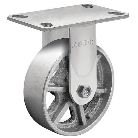 5 X 2 Cast Iron Rigid Caster, No Brake, Loads Up To 1300 Lb