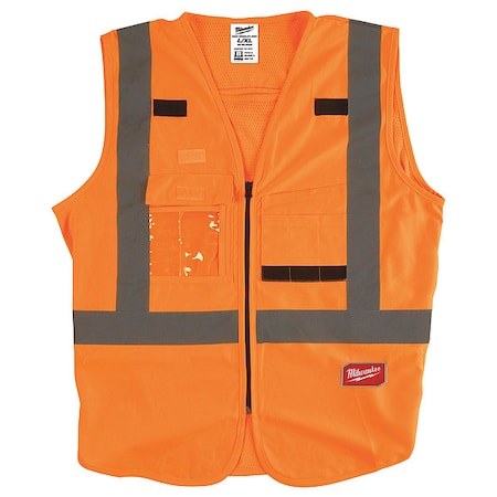 Class 2 High Visibility Orange  Safety Vest - 2XL/3XL