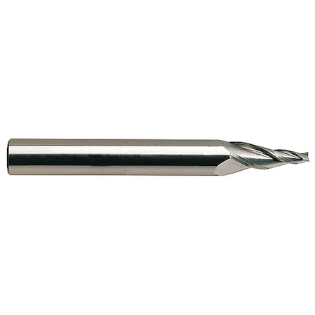 Tapered End Mill,Single End,1/4,Carbide