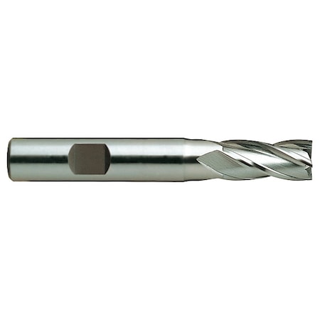 Square End Mill, Single End, 1/2, Cobalt, Shank Dia.: 3/8 In