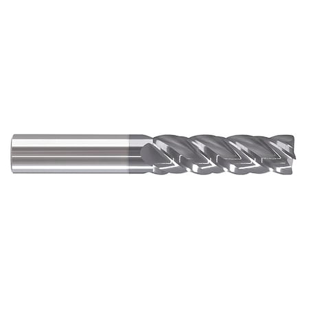 Cor Rad End Mill, 1/4, Carb, 0 Rad, Finish: Bright (Uncoated)