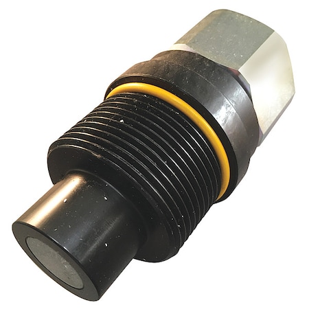 Hydraulic Quick Connect Hose Coupling, Steel Body, Push-to-Connect Lock, 9/16-18 Thread Size