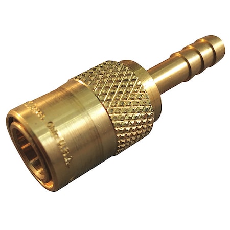 Hydraulic Quick Connect Hose Coupling, Brass Body, Push-to-Connect Lock, 1/4-18 Thread Size