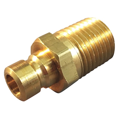 Hydraulic Quick Connect Hose Coupling, Brass Body, Push-to-Connect Lock, 1/4-18 Thread Size