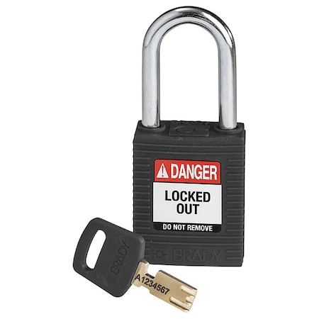 Lockout Padlock,Black,1-13/16 H Body