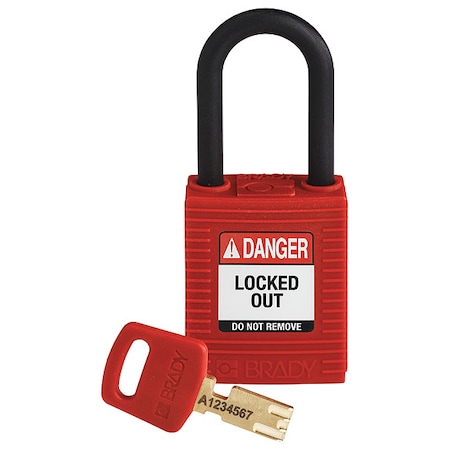 Lockout Padlock,Red,1-13/16 H Body