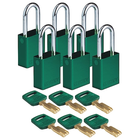 Lockout Padlock,Al,Green,Key Alike,PK6