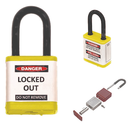 Lockout Padlock,1-1/2 Shackle Height