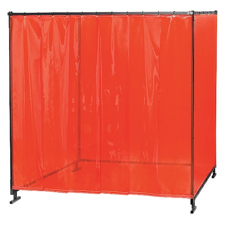 Welding Booth, 6 Ft W, 6 Ft H, Orange