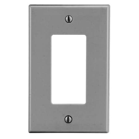 Rocker Wall Plate, Number Of Gangs: 1 Plastic, Smooth Finish, Gray