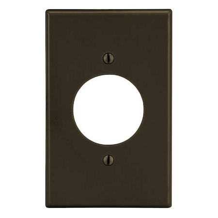 Single Receptacle Wall Plate, Number Of Gangs: 1 Plastic, Smooth Finish, Brown