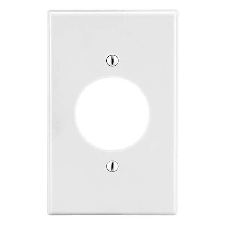 Single Receptacle Wall Plate, Number Of Gangs: 1 Plastic, Smooth Finish, White